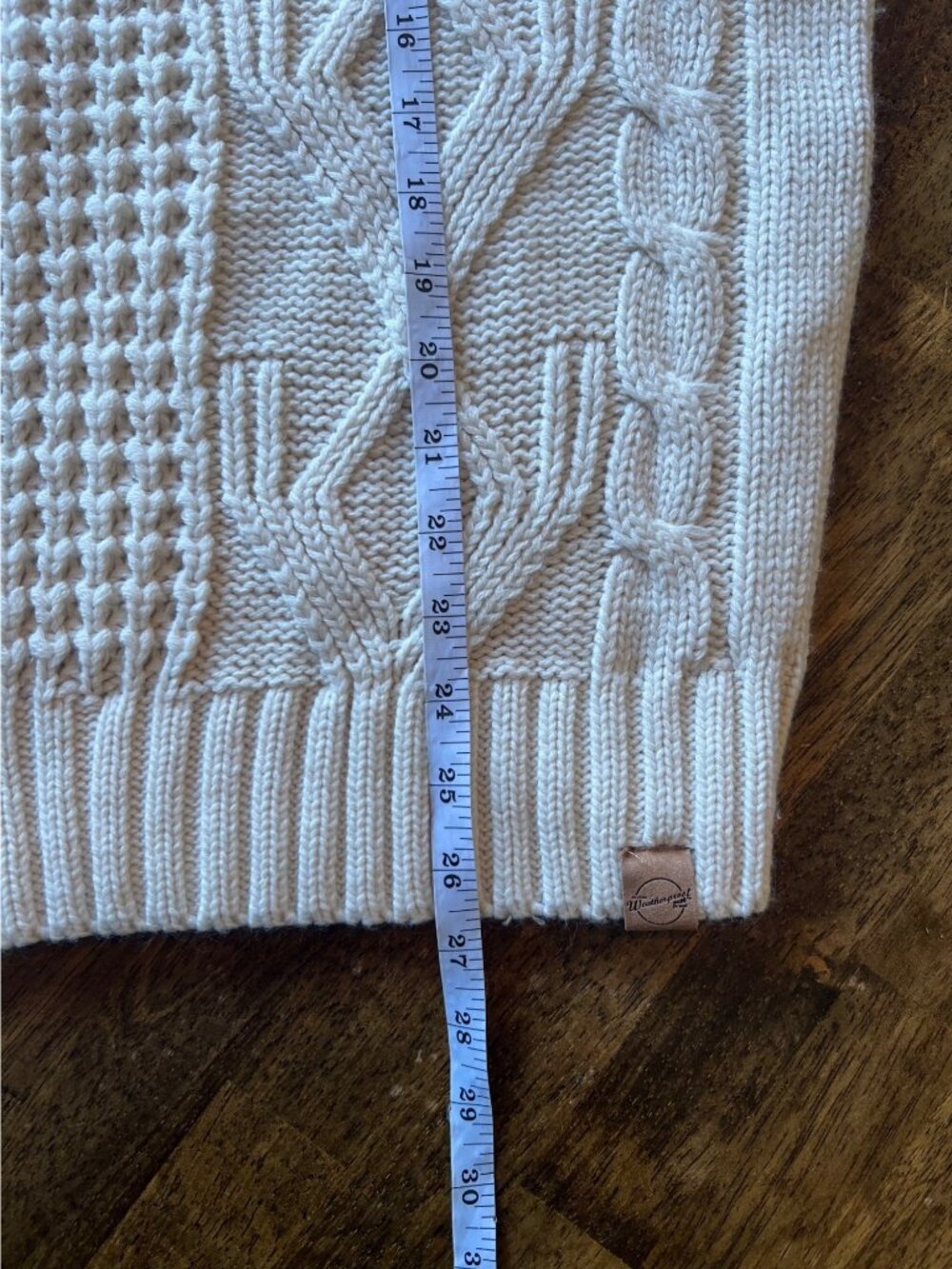 Weatherproof Cream Cable Knit Fishman Sweater Classic Holiday Winter Ski Medium - Picture 11 of 12